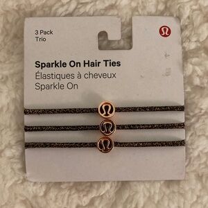 lululemon athletica Sparkle On Hair Ties - Black and Bronze